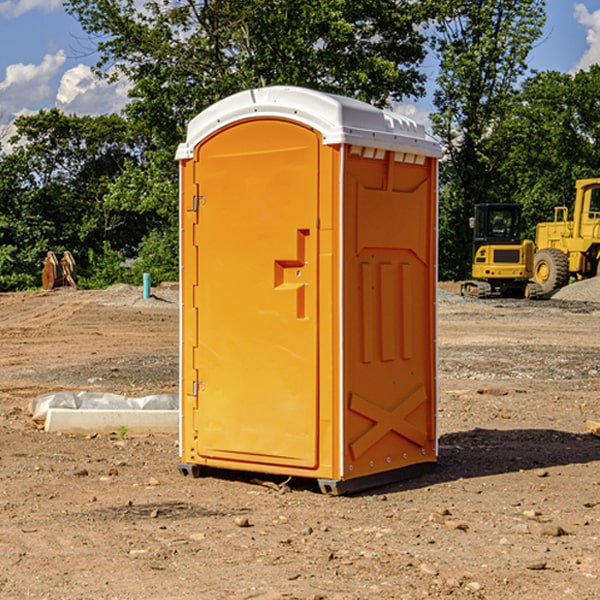 how often are the portable restrooms cleaned and serviced during a rental period in Glenville